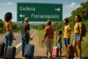 Qual é a distância de Goiânia a Florianópolis?