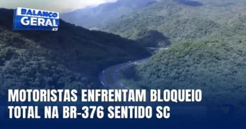 Interdição na BR-376 no sentido Santa Catarina