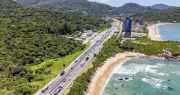 Traçado da Rodovia Via Mar em Santa Catarina